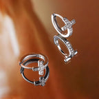 925 Sterling Silver Cross Huggie Earrings, Tiny CZ Cross Hoops for Women, Christian Gift