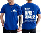Christian Shirts for Men Need Prayer Tap My Shoulder T-Shirt Cross Faith | Christian Cross Faith Religious Jesus Tshirts Women