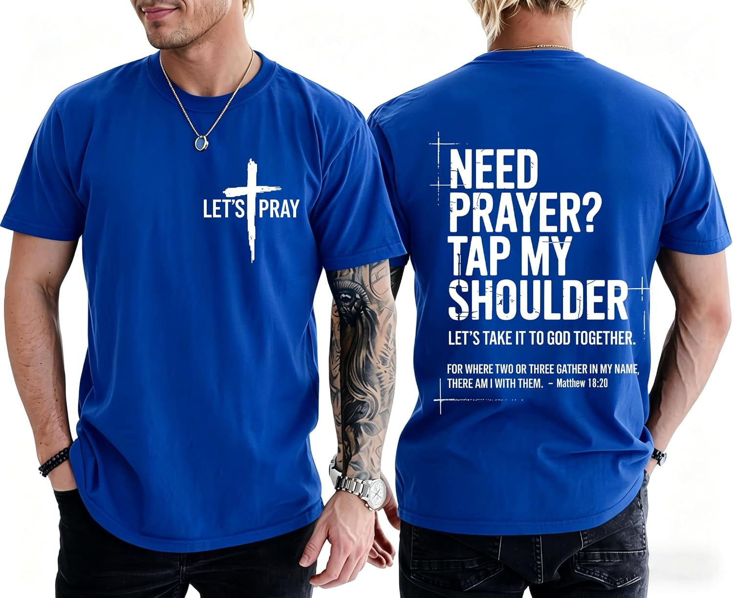 Christian Shirts for Men Need Prayer Tap My Shoulder T-Shirt Cross Faith | Christian Cross Faith Religious Jesus Tshirts Women