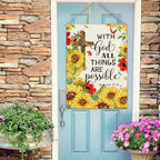 Sunflower Garden Flag, Double Sided Burlap, 12.5x18 Inch with Clip and Stopper
