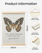 Christian Butterfly Poster, Jeremiah 29:11 Bible Verse Wall Art, 12X16 Inch