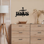 Jesus Cross Metal Wall Decor, Christian Cross Wall Art 14x10