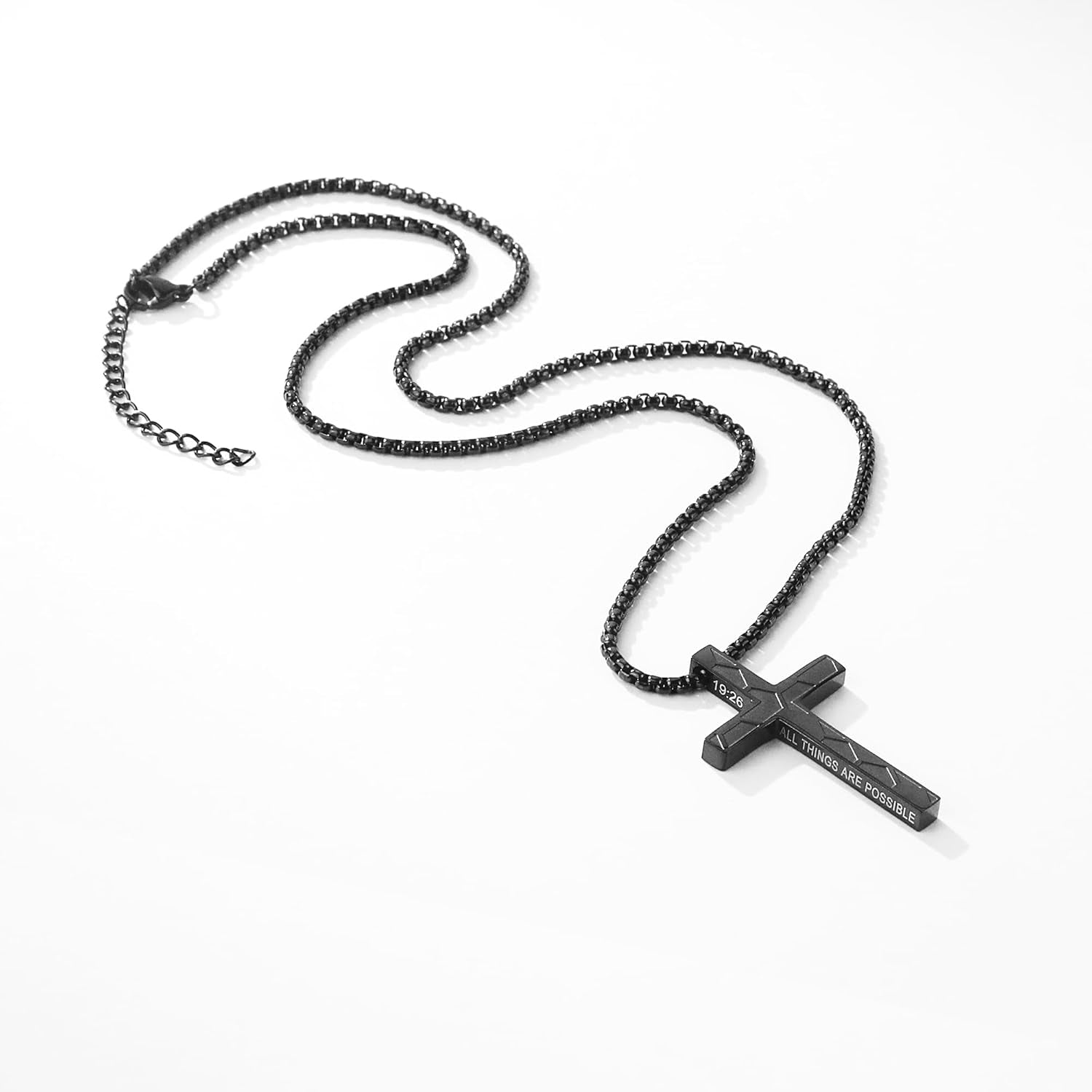 Soccer Cross Necklace for Boys, Stainless Steel Bible Verse Pendant, Christian Gift for Him