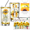 Sunflower Faith Gift Set for Women, Christian Tumbler and Necklace - Gift Box