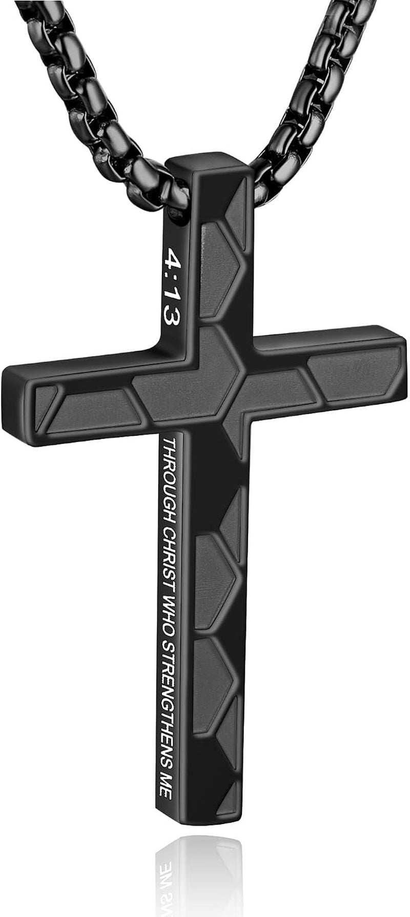 Soccer Cross Necklace for Boys, Stainless Steel Bible Verse Pendant, Christian Gift for Him