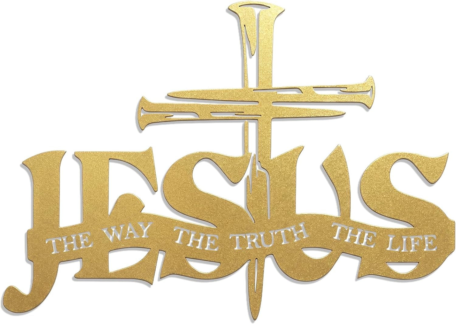 Jesus Cross Metal Wall Decor, Christian Cross Wall Art 14x10