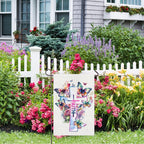 Religious Easter Garden Flag 12X18 Double Sided Easter Cross Garden Flag, Floral Faith Yard Flag 12x18 Double Sided