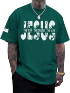 Christian Jesus Faith Shirts for Men God Religious Cross Bible Verse Inspirational Shirt Oversized Graphic Tees Tops