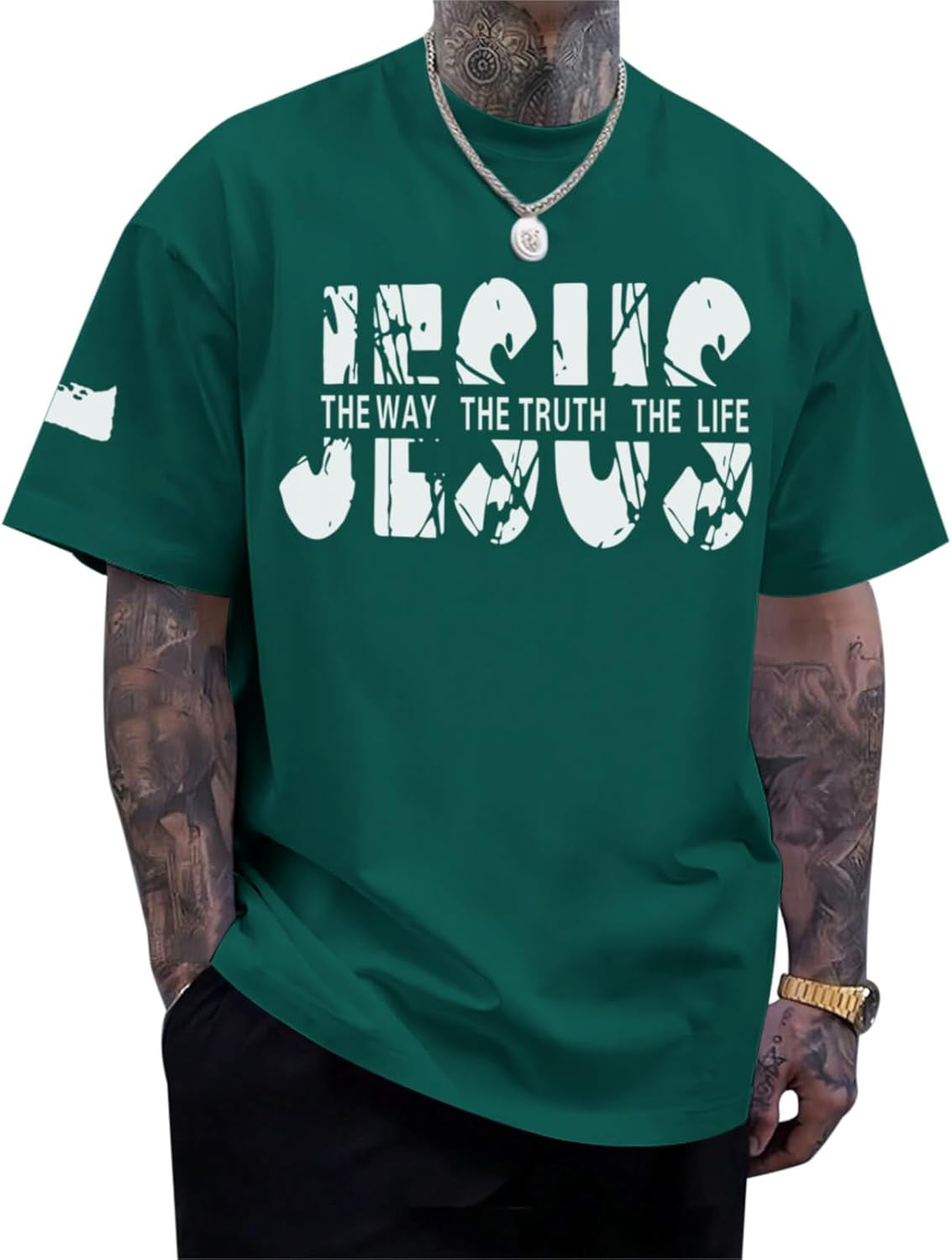 Christian Jesus Faith Shirts for Men God Religious Cross Bible Verse Inspirational Shirt Oversized Graphic Tees Tops
