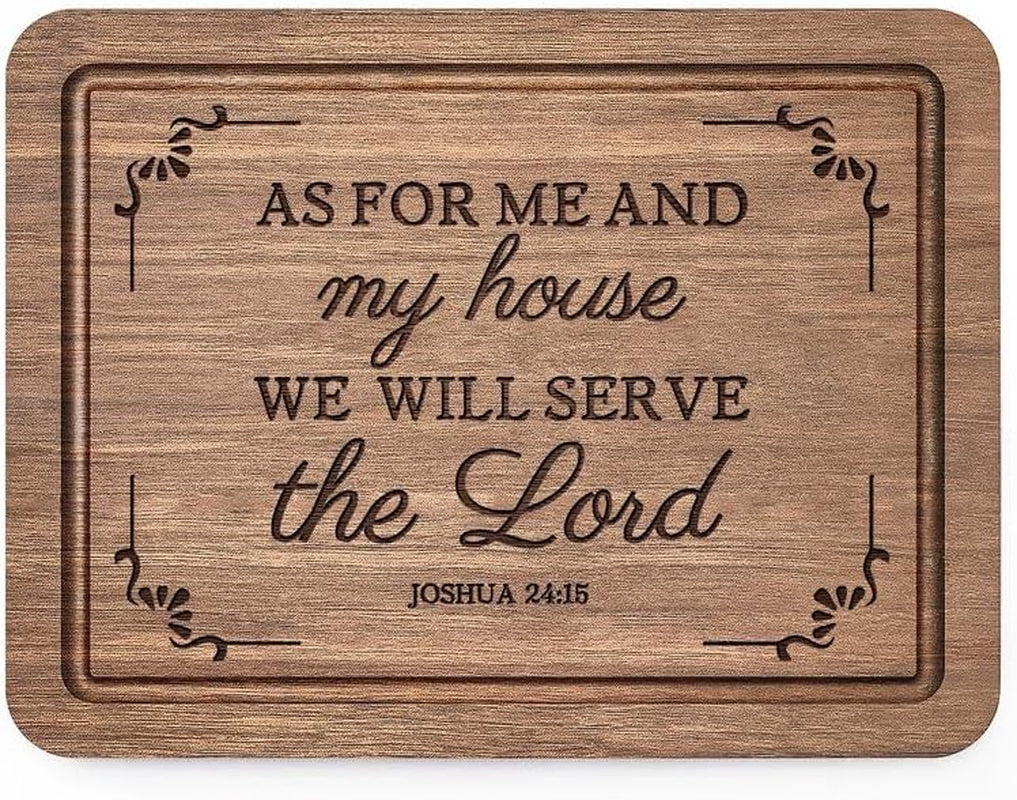 As For Me and My House Cutting Board, Christian Wedding Gift 11 X 8.5 In