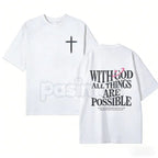 "With God All Things Are Possible" Men's Christian T-Shirt - Bible Verse Matthew 19:26 Graphic Tee, Premium 100% Cotton Scripture Top, Inspirational Religious Gift for Him, Faith-Based Men's Fashion, Soft Lived-In Christian Apparel