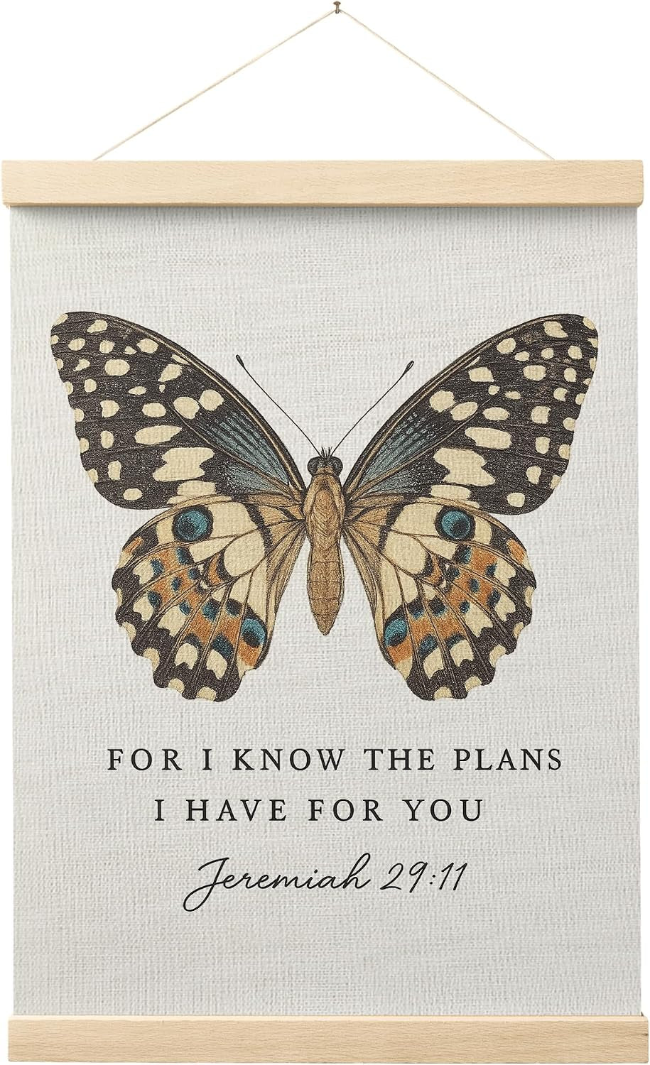 Christian Butterfly Poster, Jeremiah 29:11 Bible Verse Wall Art, 12X16 Inch