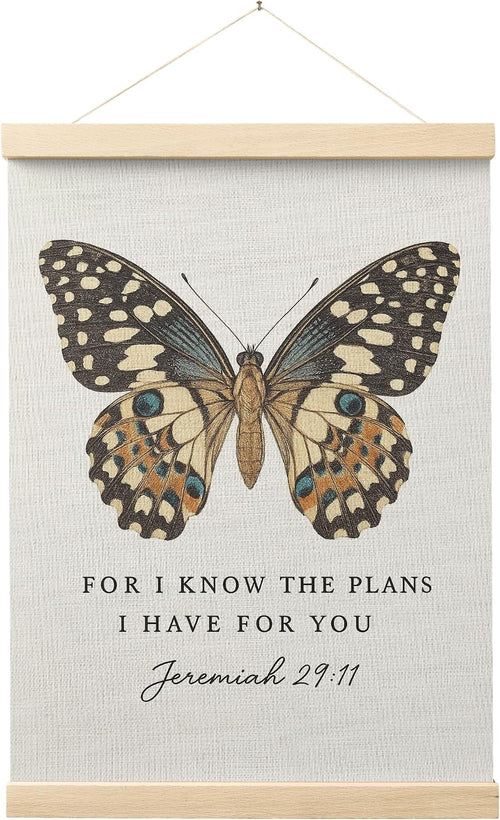 Christian Butterfly Poster, Jeremiah 29:11 Bible Verse Wall Art, 12X16 Inch