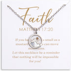 Mustard Seed "Move Mountains" Necklace for Women – Matthew 17:20 Faith Jewelry (Gift-Carded)