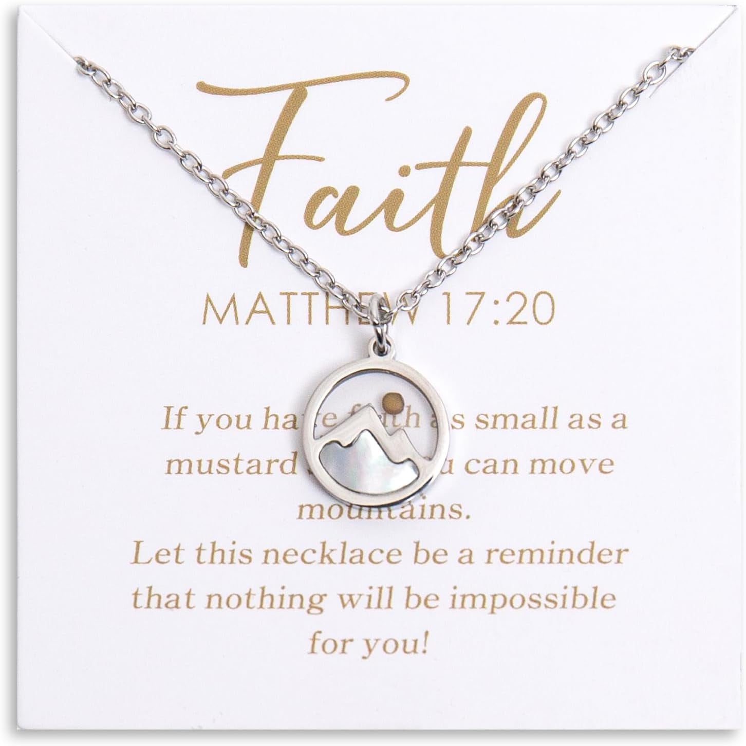 Mustard Seed "Move Mountains" Necklace for Women – Matthew 17:20 Faith Jewelry (Gift-Carded)