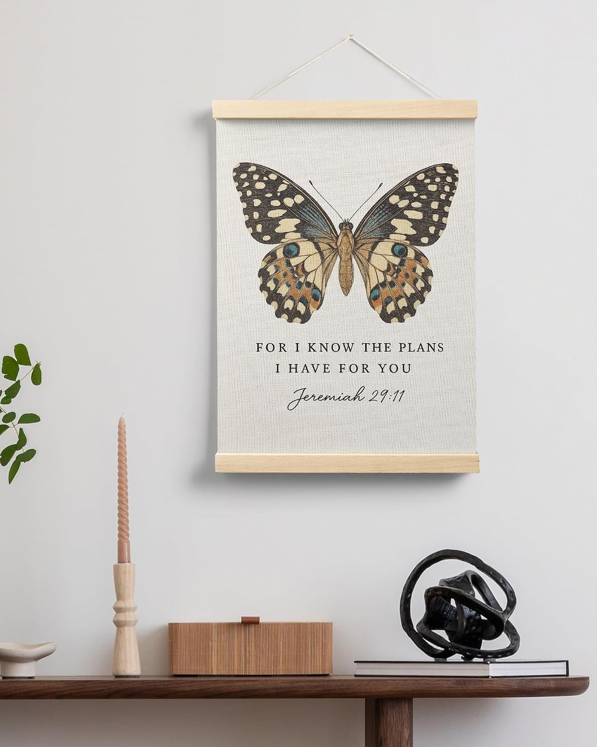 Christian Butterfly Poster, Jeremiah 29:11 Bible Verse Wall Art, 12X16 Inch