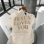 Jesus Loves You Acid Wash T-Shirt – Oversized Christian Graphic Tee for Men & Women
