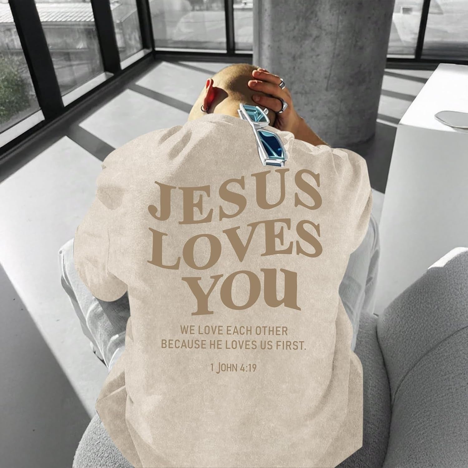 Jesus Loves You Acid Wash T-Shirt – Oversized Christian Graphic Tee for Men & Women