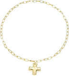 Dainty 14K Gold Plated Cross Necklace for Women, Non Tarnish Faith Pendant Gift
