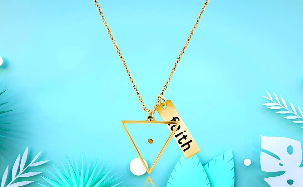 Stainless Steel Faith as Small as a Mustard Seed Charm Pendant Necklace Jewelry for Women