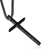 Cross Necklace for Men – Stainless Steel Philippians 4:13 Pendant, Christian Faith Gift for Him