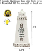 Christian Lighthouse Lamp for Men - Psalm 27:1 Scripture LED Décor