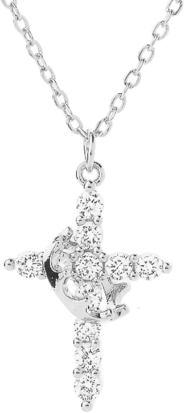 Crown Cross Necklace for Women – Gold/Silver CZ Pendant, Adjustable Hypoallergenic Faith Jewelry (Gift-Boxed)