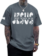 Christian Jesus Faith Shirts for Men God Religious Cross Bible Verse Inspirational Shirt Oversized Graphic Tees Tops