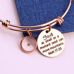 Faith Mustard Seed Bracelet, Stainless Steel Charm Bracelet, Christian Inspirational Gift(Matt 17:20 RG)