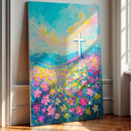 Cross Floral Field Faith Wall Art III