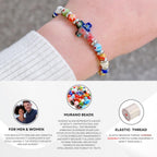Millefiori Glass Cross Bracelet, Rainbow Beaded Rosary Bracelet, Christian Faith Gift