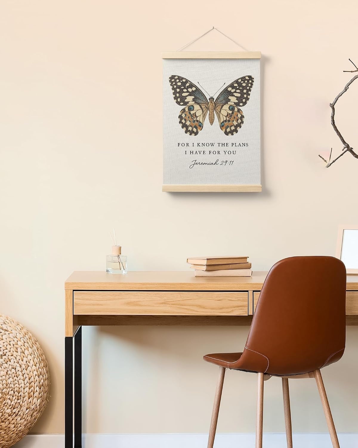 Christian Butterfly Poster, Jeremiah 29:11 Bible Verse Wall Art, 12X16 Inch