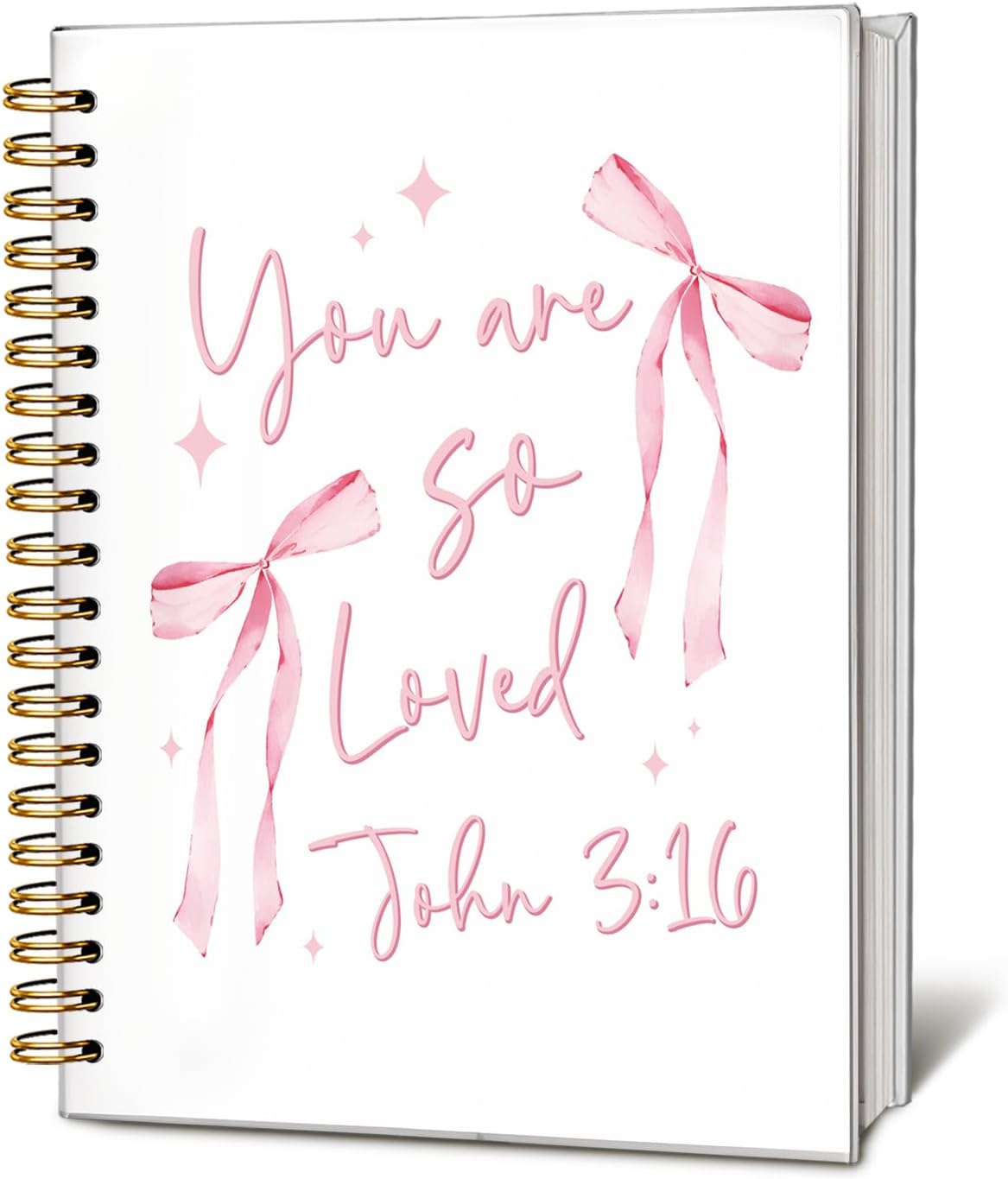 Bible Journal for Women, Christian Prayer Journal Notebook, Gift for Teen Girls, Bible Study Supplies, Coquette Preppy Pink Aesthetic