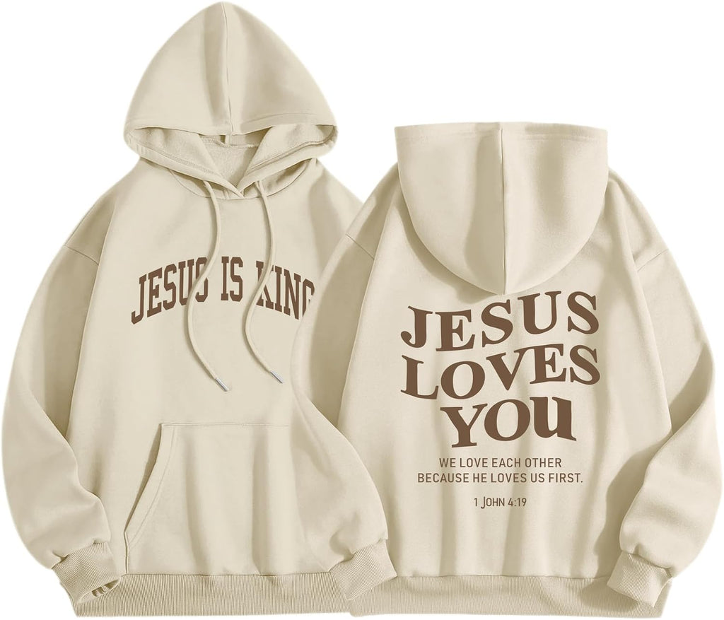 Jesus Loves You Hoodie | Women's Faith Pullover, Jesus Is King Sweatshirt