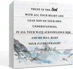 May God Bless This Home" Wooden Box Sign – Rustic Farmhouse Christian Tabletop & Shelf Decor, Housewarming Gift