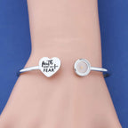 Faith Over Fear" Mustard Seed Bracelet for Women – Christian Cuff Bangle with Heart Charm, Faith Gift