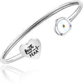 Faith Over Fear" Mustard Seed Bracelet for Women – Christian Cuff Bangle with Heart Charm, Faith Gift