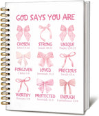 Bible Journal for Women, Christian Prayer Journal Notebook, Gift for Teen Girls, Bible Study Supplies, Coquette Preppy Pink Aesthetic