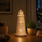 Christian Lighthouse Lamp for Men - Psalm 27:1 Scripture LED Décor
