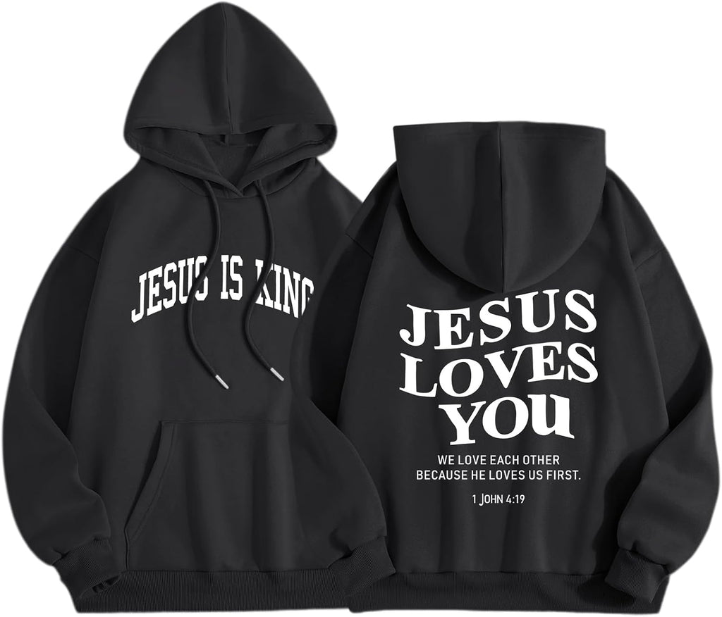Jesus Loves You Hoodie | Women's Faith Pullover, Jesus Is King Sweatshirt