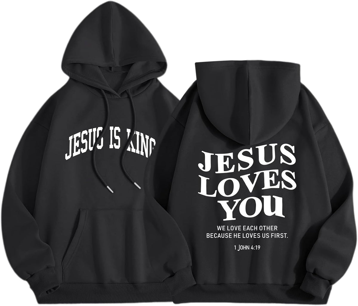 Jesus Loves You Hoodie | Women's Faith Pullover, Jesus Is King Sweatshirt