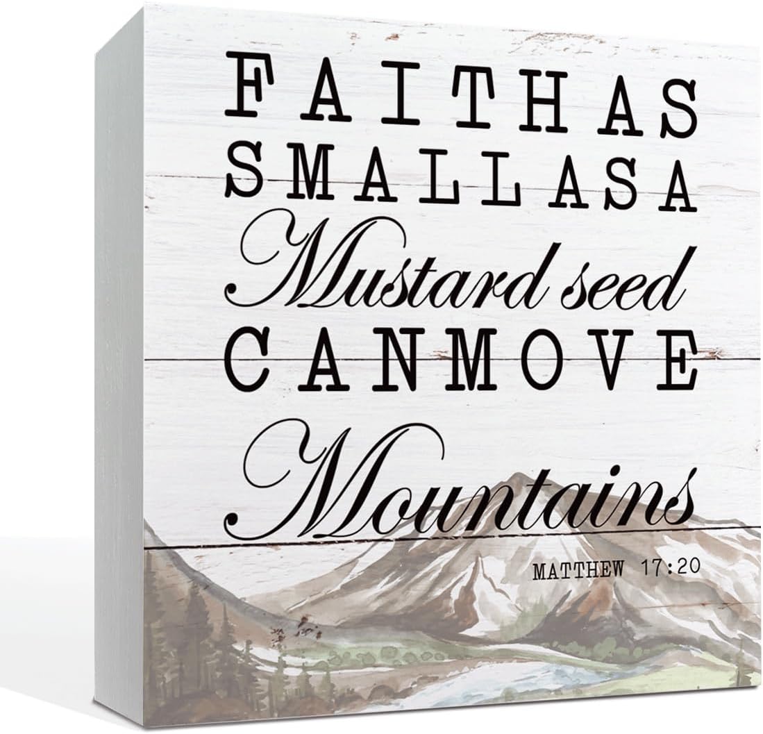 May God Bless This Home" Wooden Box Sign – Rustic Farmhouse Christian Tabletop & Shelf Decor, Housewarming Gift