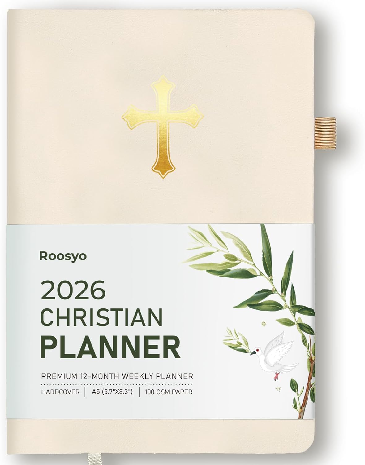 2026 Christian Planner for Women and Men, 12-Month Hardcover Bible Journal and Prayer Organizer, Faith Goal and Habit Tracker, 5.7 x 8.3 in