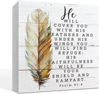 May God Bless This Home" Wooden Box Sign – Rustic Farmhouse Christian Tabletop & Shelf Decor, Housewarming Gift
