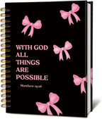 Bible Journal for Women, Christian Prayer Journal Notebook, Gift for Teen Girls, Bible Study Supplies, Coquette Preppy Pink Aesthetic