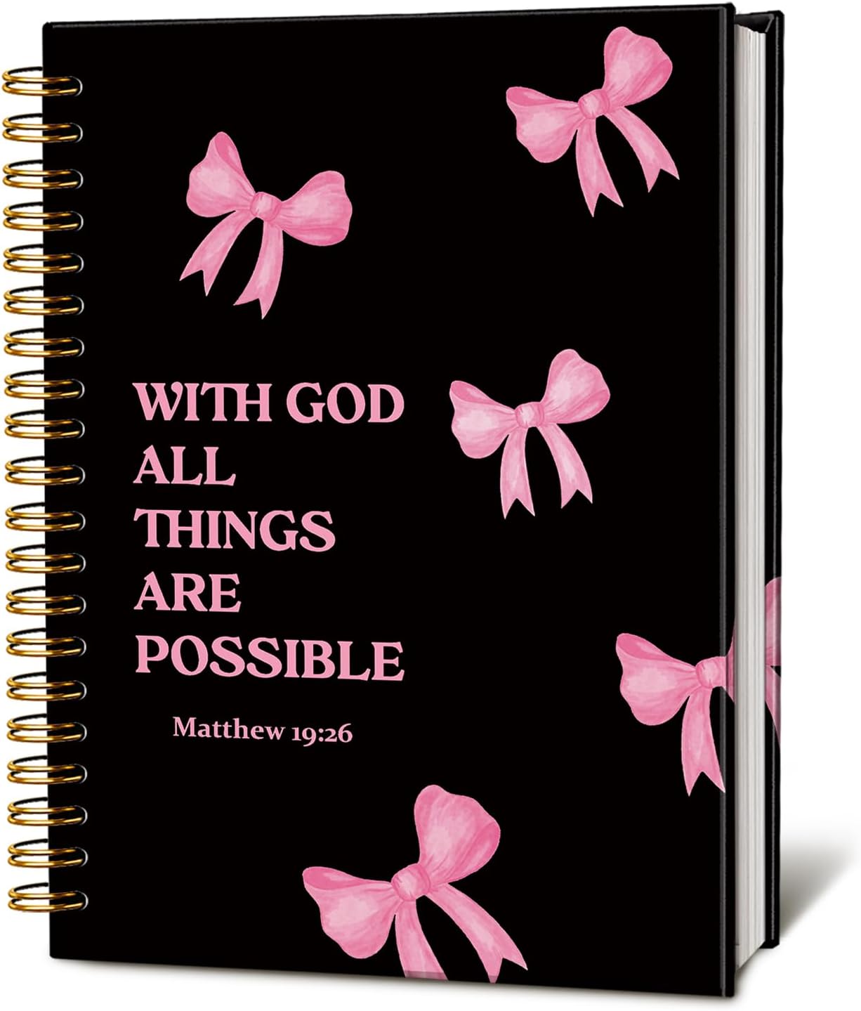 Bible Journal for Women, Christian Prayer Journal Notebook, Gift for Teen Girls, Bible Study Supplies, Coquette Preppy Pink Aesthetic