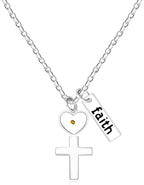 Stainless Steel Faith as Small as a Mustard Seed Charm Pendant Necklace Jewelry for Women