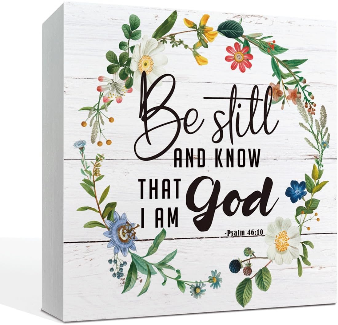 May God Bless This Home" Wooden Box Sign – Rustic Farmhouse Christian Tabletop & Shelf Decor, Housewarming Gift