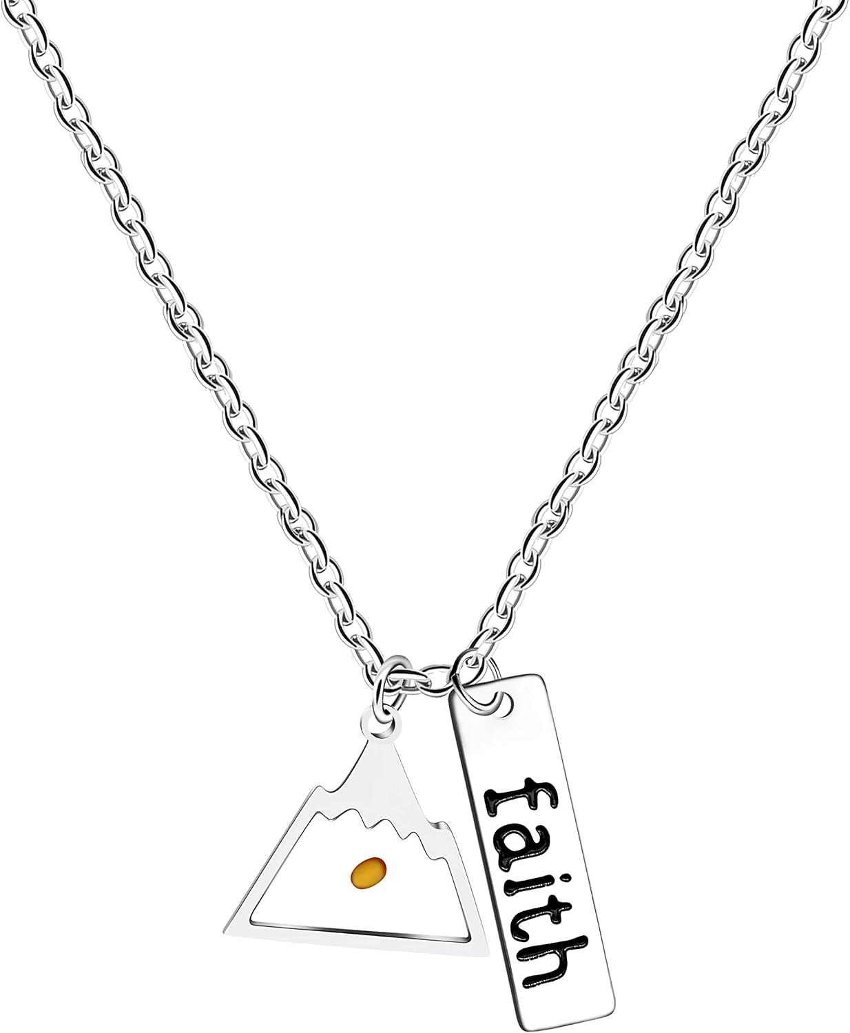 Stainless Steel Faith as Small as a Mustard Seed Charm Pendant Necklace Jewelry for Women