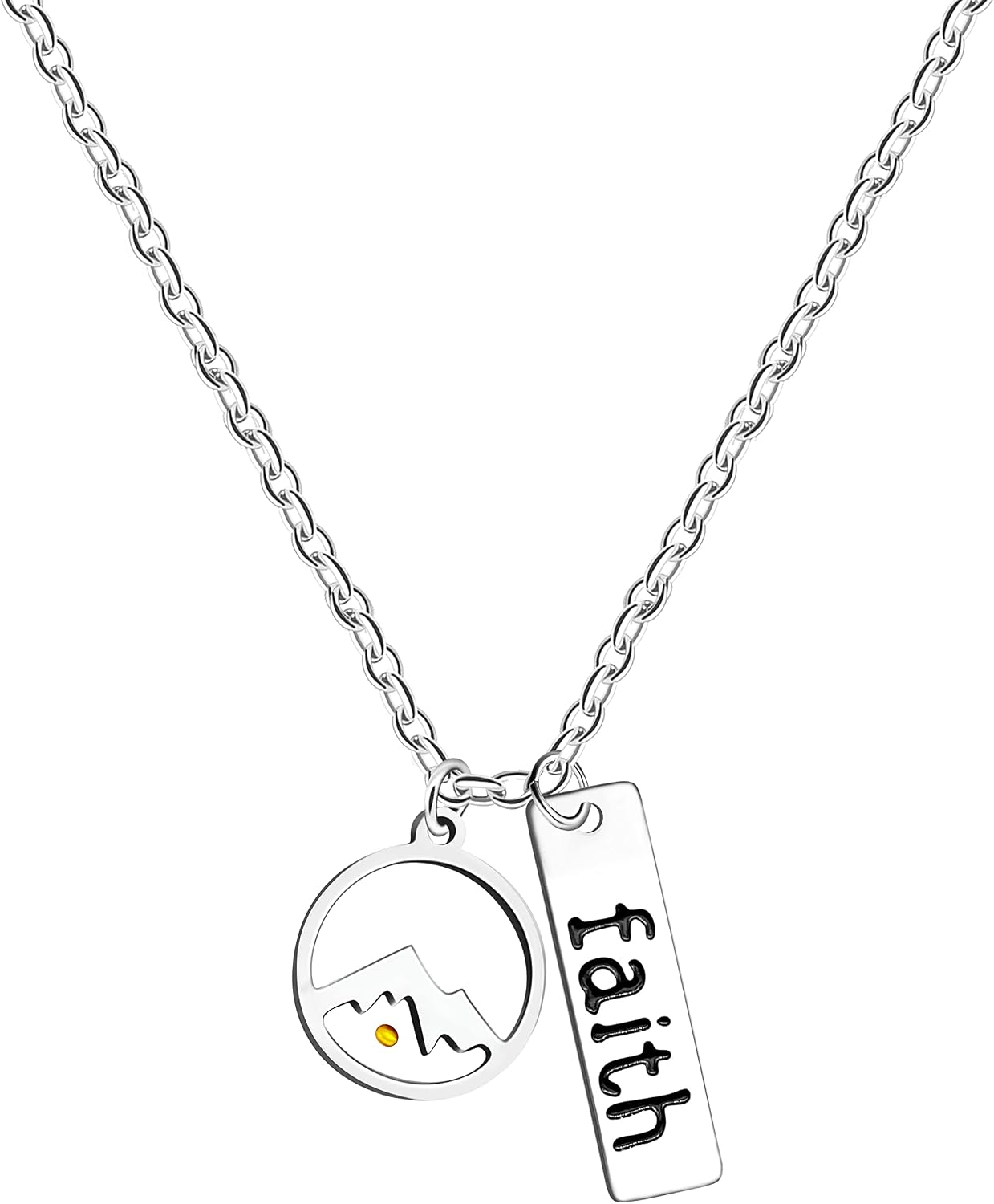 Stainless Steel Faith as Small as a Mustard Seed Charm Pendant Necklace Jewelry for Women